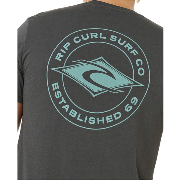 2026 Rip Curl Heren Staple Tee 0TQMTE - Washed Black
